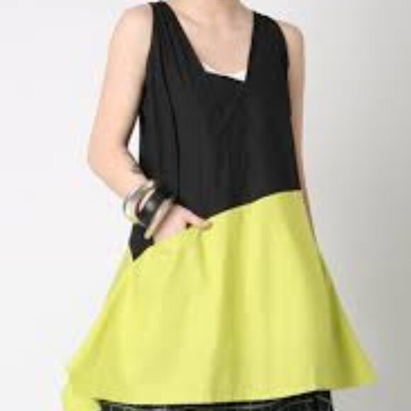 Kaliyana Sora Top tunic  in Citron/Black Combi Carnaby cotton size1/ M/L - Picture 1 of 8